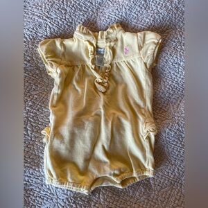 Trending butter yellow Ralph Lauren Ruffled baby romper size 9 mo